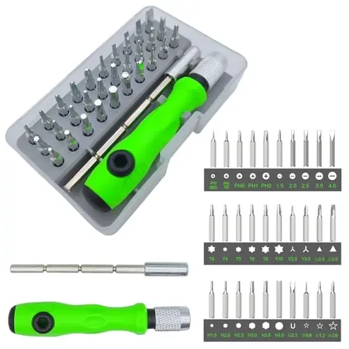 SOWINOS Mini Screwdriver Set, Small Screwdriver Set, 30 Precision Screwdrivers Bit Including Torx Triangle Heads and a Case, Repair Tools Kit for