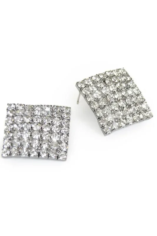 Square Diamante Earrings
