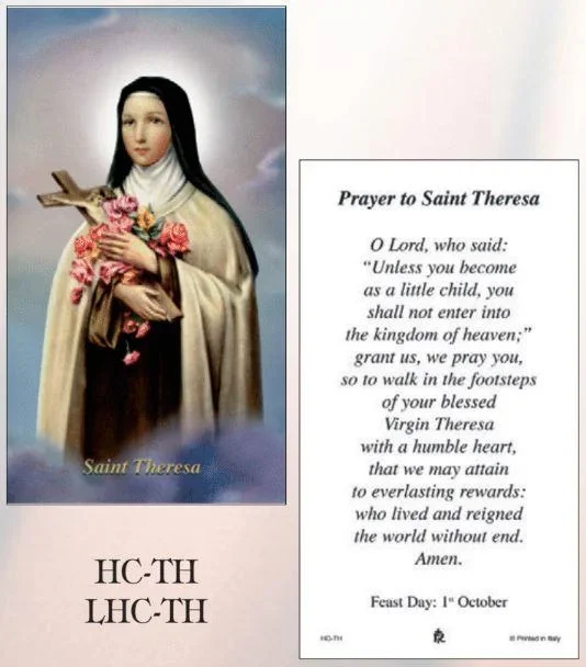 St. Theresa Paper Holy Cards – Box of 100