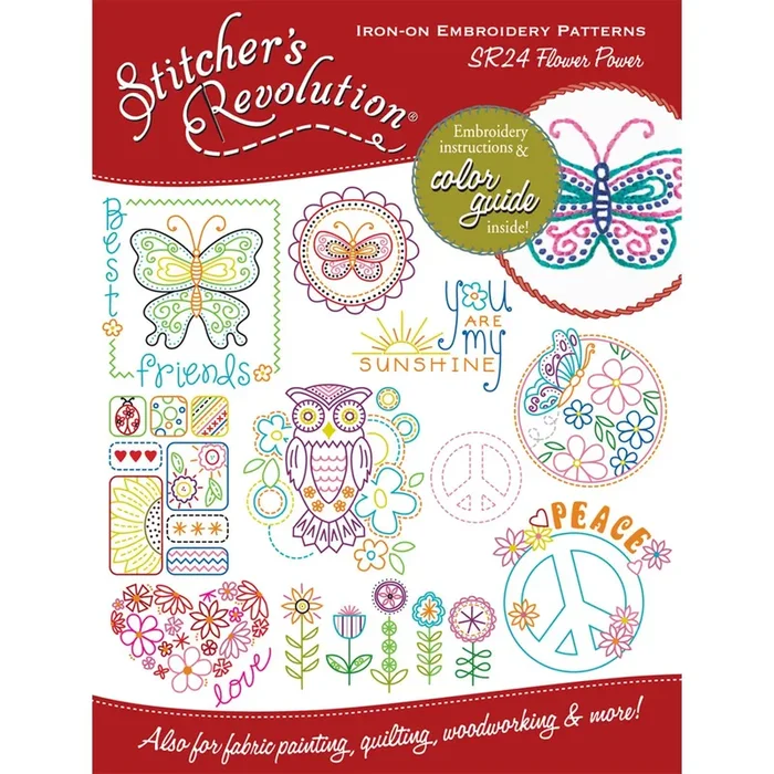 Stitcher’s Revolution Flower Power Iron-On Transfer Pattern for Embroidery