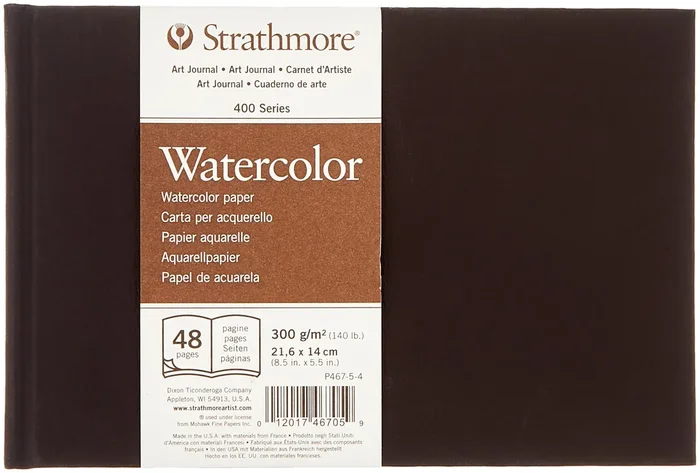 Strathmore Paper (467-5 Strathmore STR-467-5 48 Sheet No 140 Watercolor Art Journal, 8.5 by 5.5″, 5.5″x8.5″, 24
