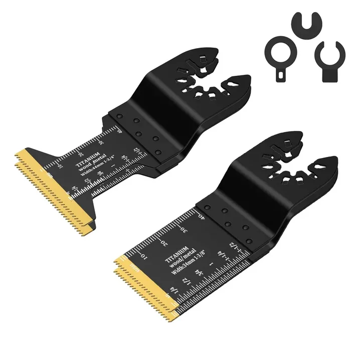 TEMINO Titanium Oscillating Tool Blades 4PCS Multi Tool Blades Kits Oscillating Saw Blades for Metal Wood Plastic Compatible with Dewalt, Rockwell, Milwaukee, Bosch etc.