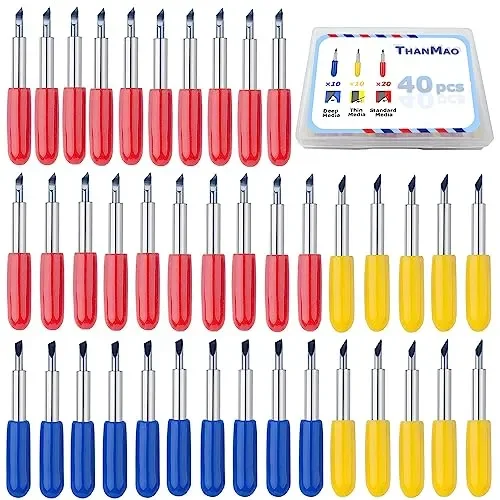 THANMAO 40 Pcs Replacement Blades Compatible with Explore Air 2/Air 3 /Maker/Maker 3 Cutting Machines – includ 10PCS Fine-Point Blades, 20PCS