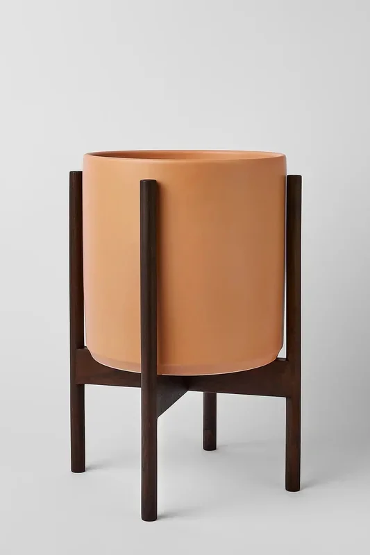 The 10″ Peach Cylinder & Dark Teak Stand