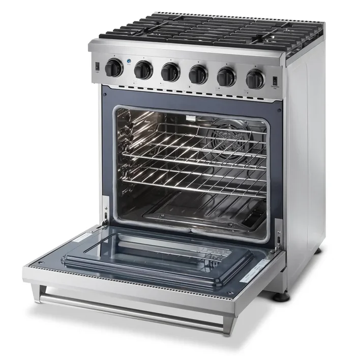 THOR Kitchen 30 in. 4.55 cu. ft. Professional Natural Gas Range in Stainless Steel, LRG3001U
