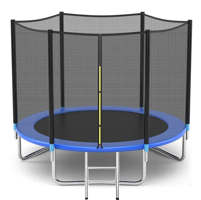Tiktun Pro Trampoline with Safety Enclosure, 8Ft 10Ft 12Ft 14Ft 15Ft 16Ft Heavy Duty Jumping Mat and Spring Cover Padding for Kids and Adults(8Ft), Black
