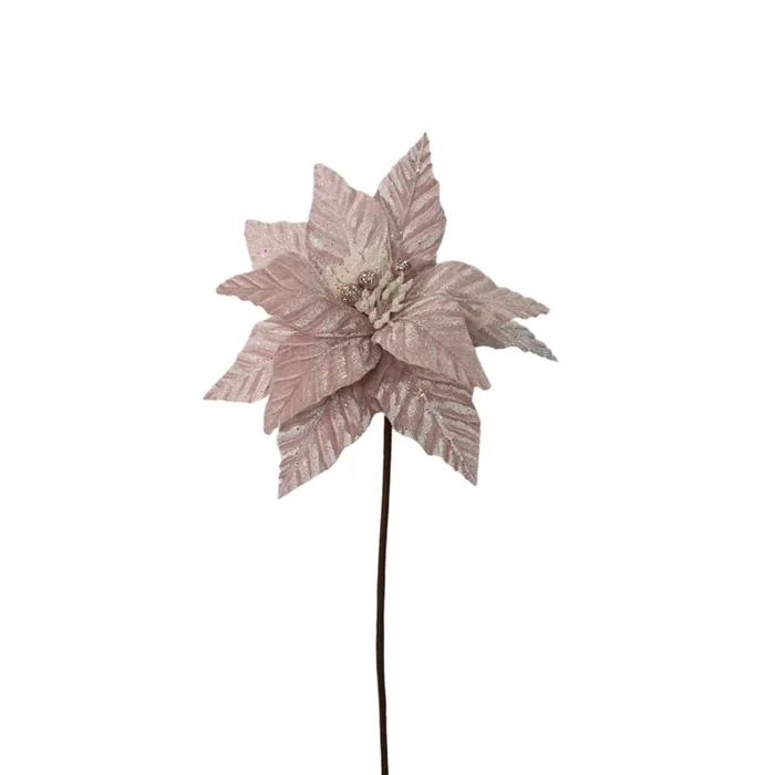 Touched by Snow Poinsettia 24″ – Pink/White | QG