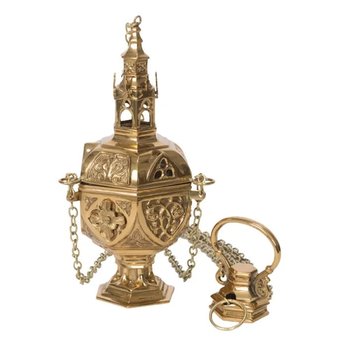 Traditional Gothic Censer with Removable Charcoal Cup