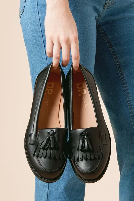 Wide Fit Leigh Fringe Loafers