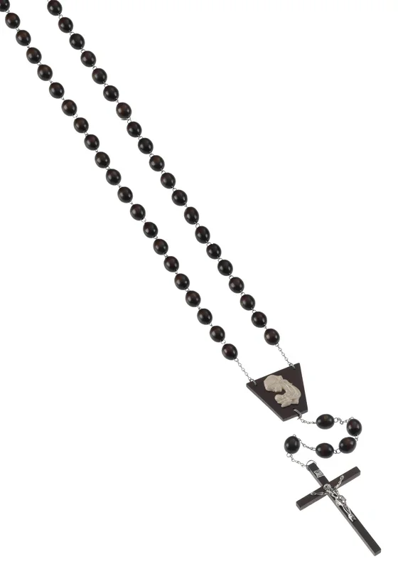 Wood Oval Bead Wall Rosary
