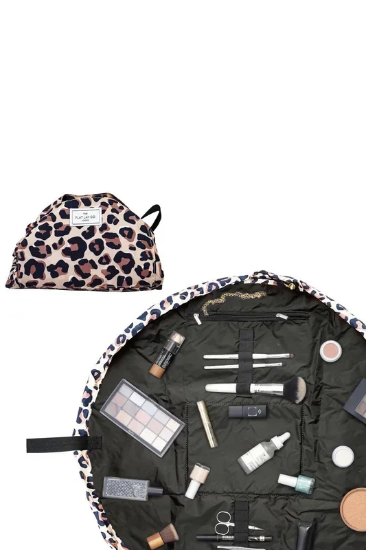 XXL Leopard Open Flat Makeup Bag