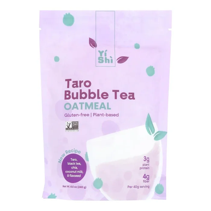 Yishi Oatmeal Taro Bubble Tea, Pack of 5, 8.5 Ounce