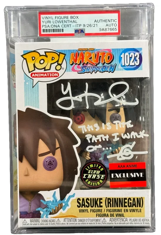 Yuri Lowenthal Signed Funko POP Encapsulated Naruto Sasuke Chase Autograph PSA