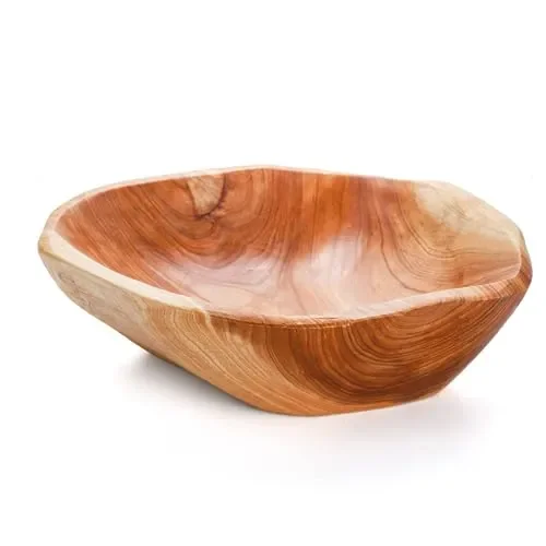 ZENFUN Wood Root Dish Bowl, Natural Wooden Bowl Snack Bowl, Handmade Serving Bowl for Candy, Bread, Snacks, Serving Appetizer Display, 7.8”-9.5”