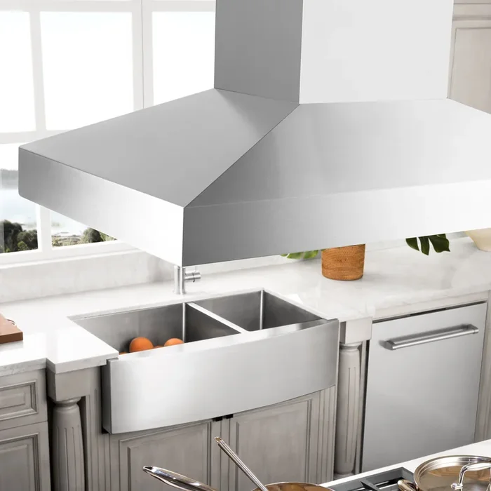 ZLINE 30″ CrownSound Island Mount Range Hood in Stainless Steel with Built-in Speakers, KL3iCRN-BT-30